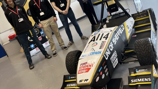 Students inspired as race car revs into Doncaster