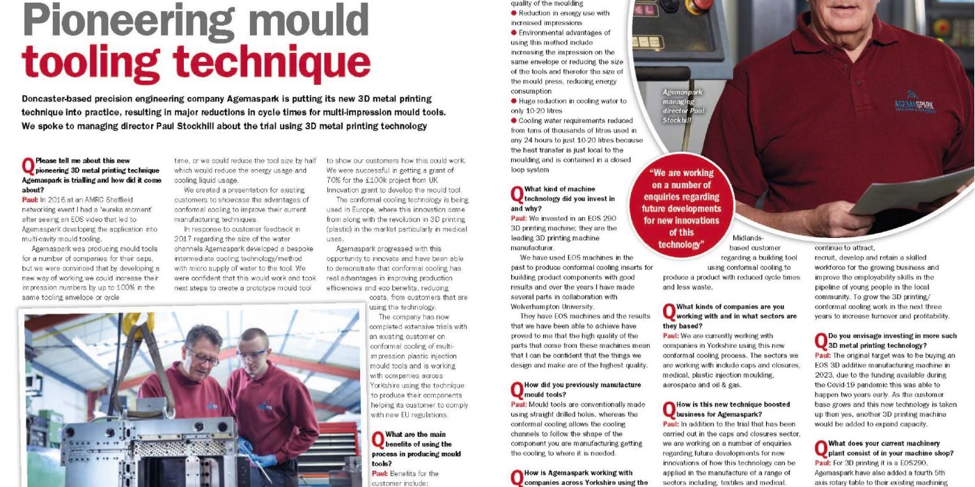 Machinery magazine – Pioneering mould tooling technique interview